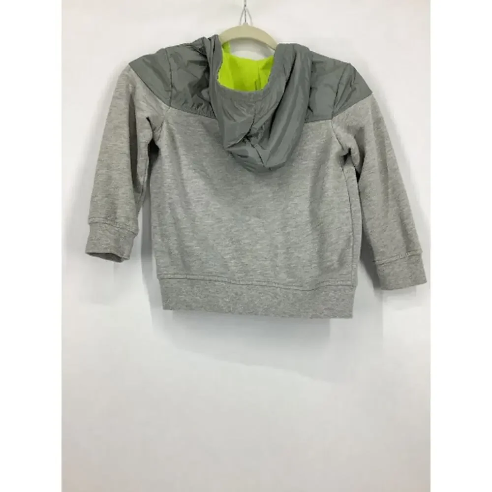 Gymboree Boys Gray Green Full Zip Hooded Sweatshirt Kids Youth Size Small 5-6